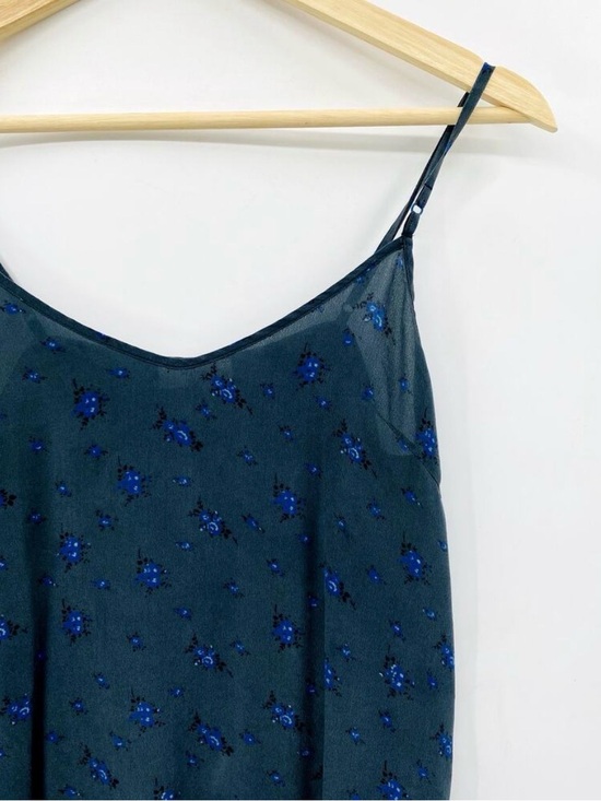 Wilfred Tops - Wilfred 100% Silk Dark Teal Floral Camisole